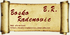Boško Radenović vizit kartica